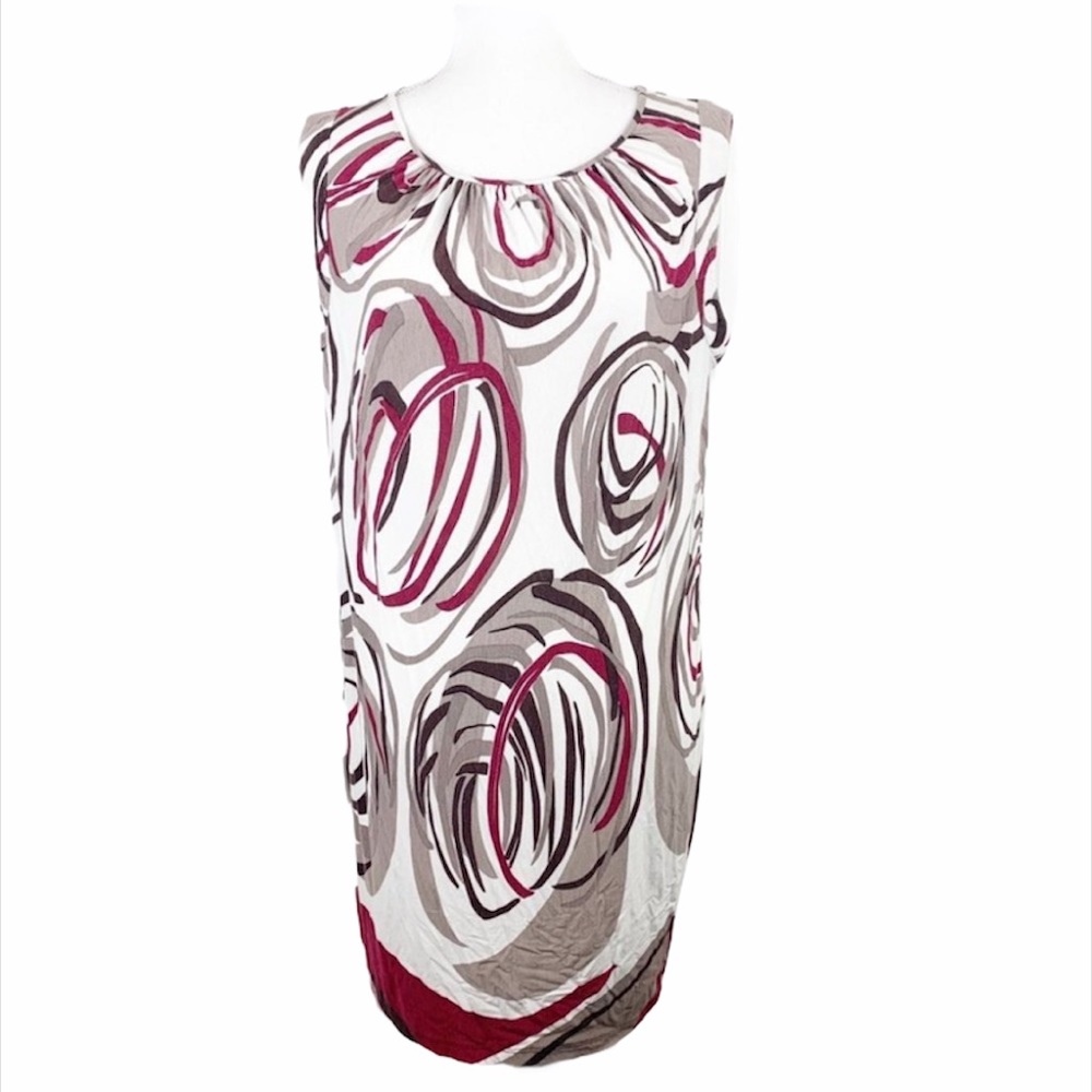 Spring + Mercer Dress Women Large Pink Grey  Sleeveless Mini Swirl Straight